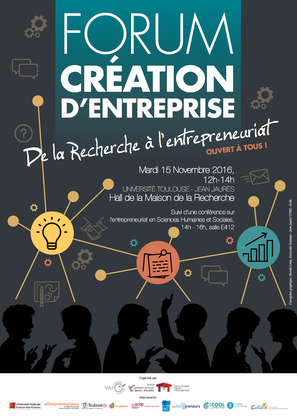 Affiche forum création d'entreprise et recherche Université Toulouse Jean Jaurès